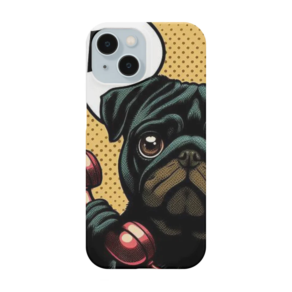 黒パグ🖤Black Pug laboratory🖤のONE? Pug series スマホケース