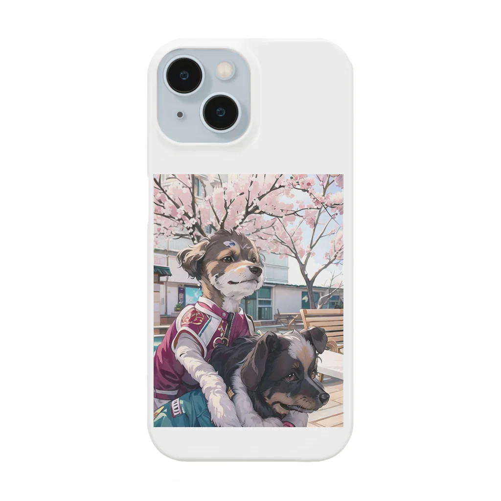 可愛いチワプー、オレオとノッテのオレオとノッテと桜 Smartphone Case