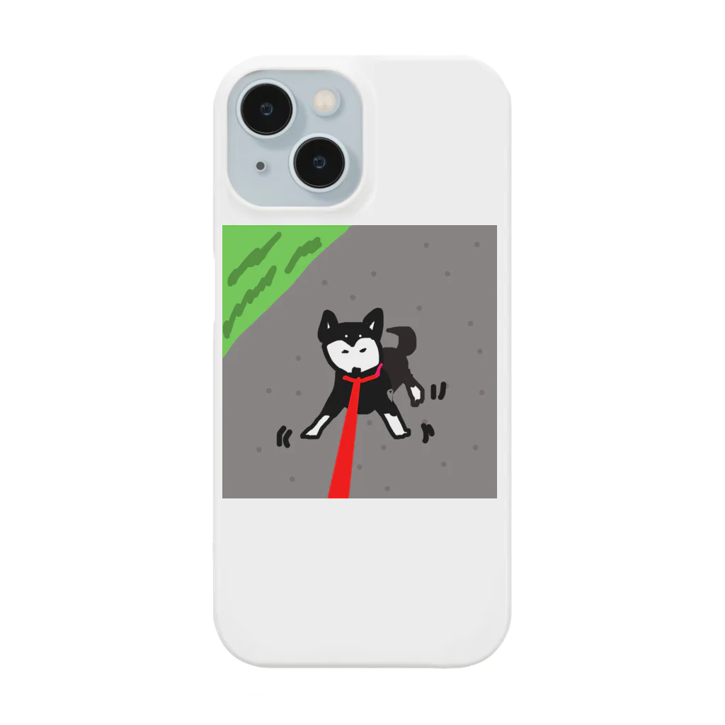 ペコりんショップの黒柴散歩拒否 Smartphone Case