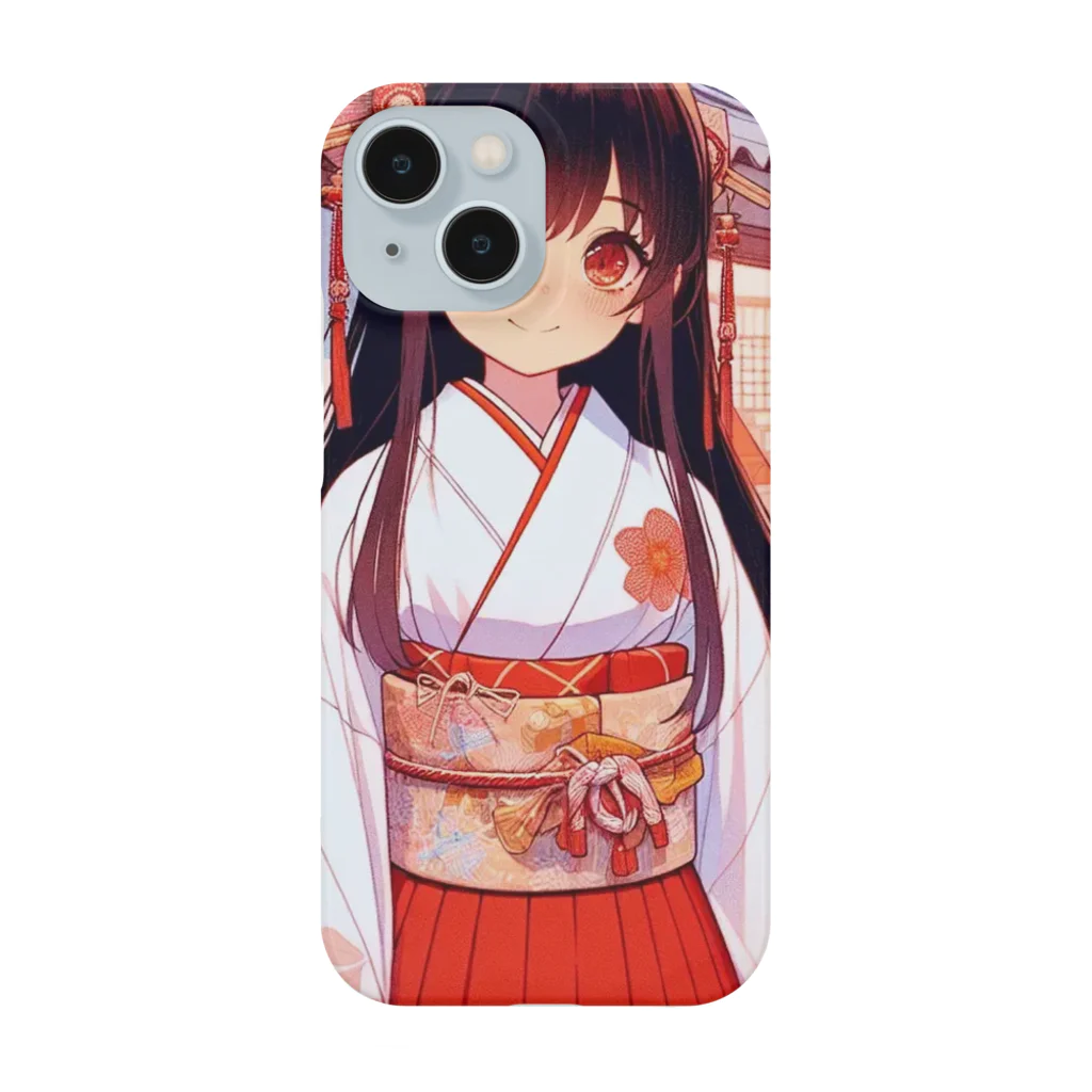 Cartoonのかわいい巫女さん Smartphone Case