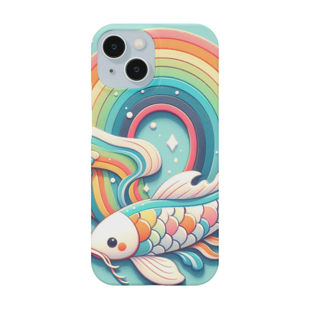 🌈七色の世界🌈の虹の海を泳ぐコイちゃん Smartphone Case