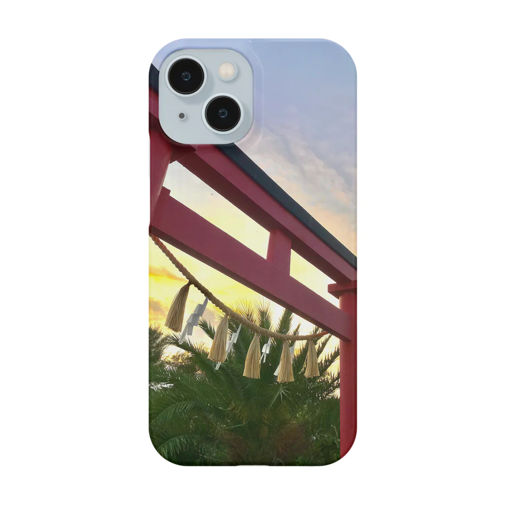 kayuuの夕陽に映える紅色の鳥居 Smartphone Case