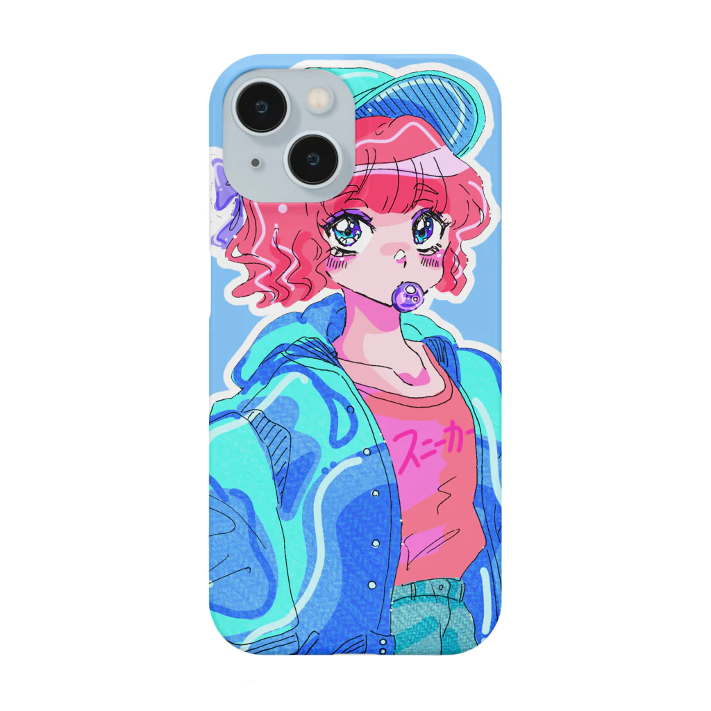 🍓IchigoAme🍓のレトロポップボーイッシュブルーガール Smartphone Case