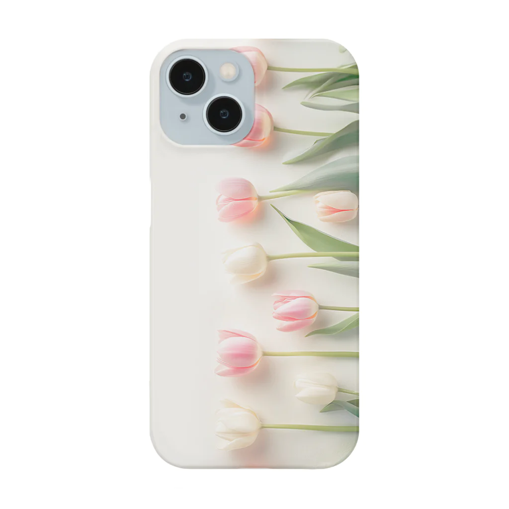Leomatsuraのピンクと白のチューリップ Smartphone Case