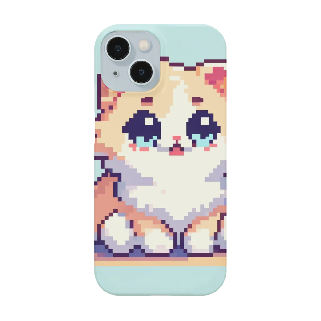 Pixel Craftのドット猫 スマホケース