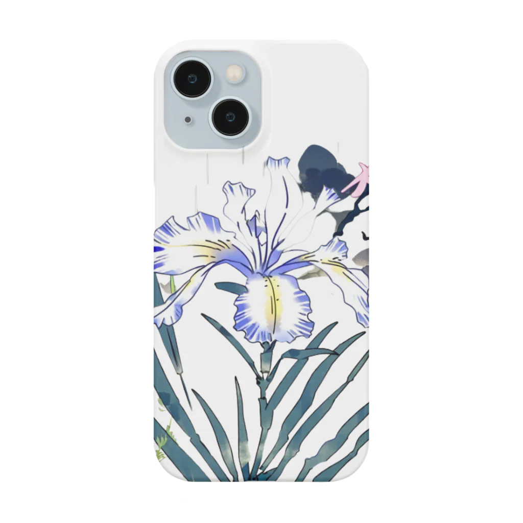 RetrowaveFlowerのRetrowaveFlower-ハナショウブ- Smartphone Case