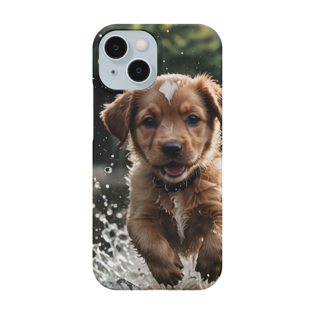 mamekichi445の水遊び楽しむ子犬くん Smartphone Case