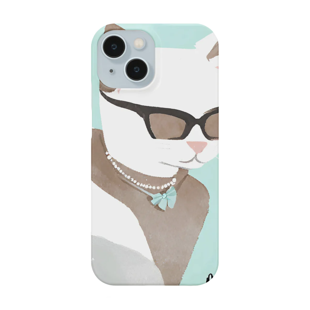 YOUs-free-canvasのmodeなシロネコ Smartphone Case