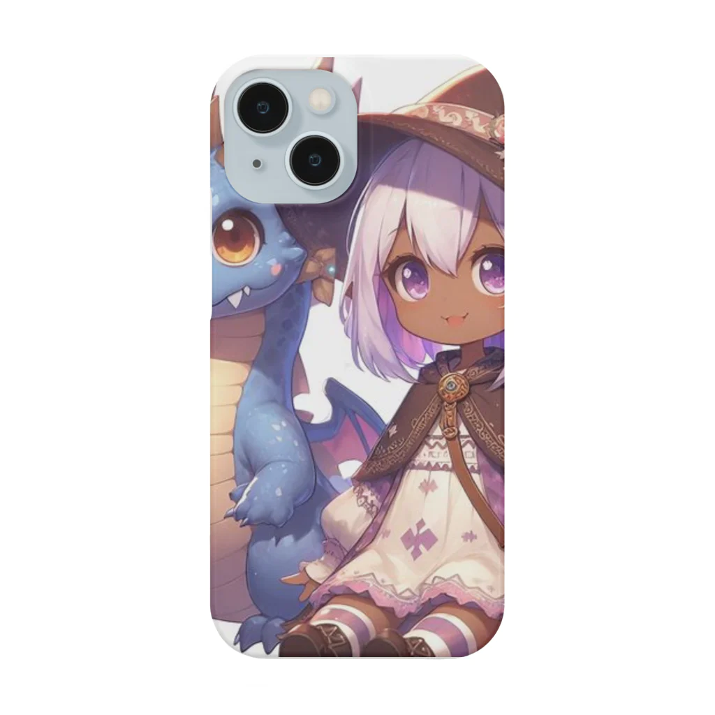 ピクセルパレットのドラゴンと可愛い女の子3 スマホケース