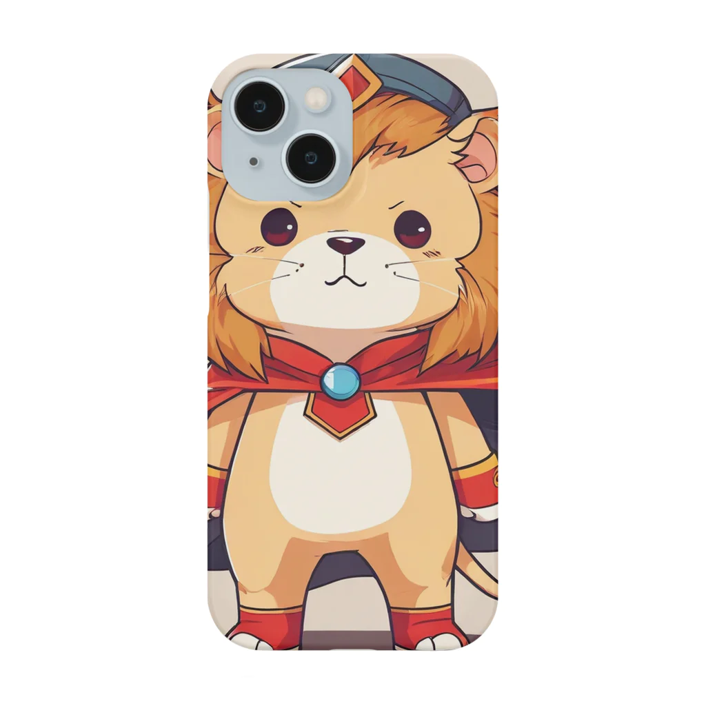 ganeshaのスーパーヒーローのマントを着たかわいいライオン Smartphone Case