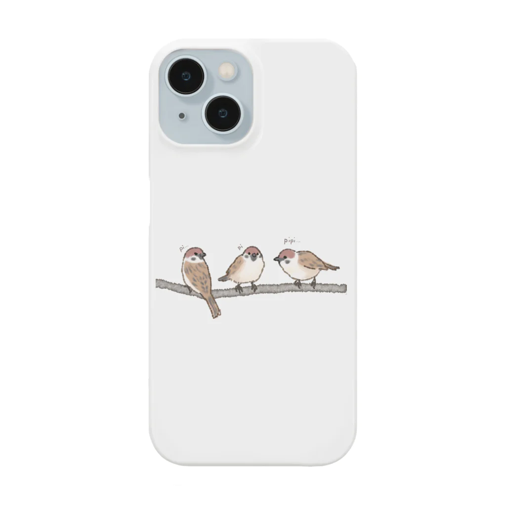 ゆるい生き物イラストグッズのすずめの会議 Smartphone Case