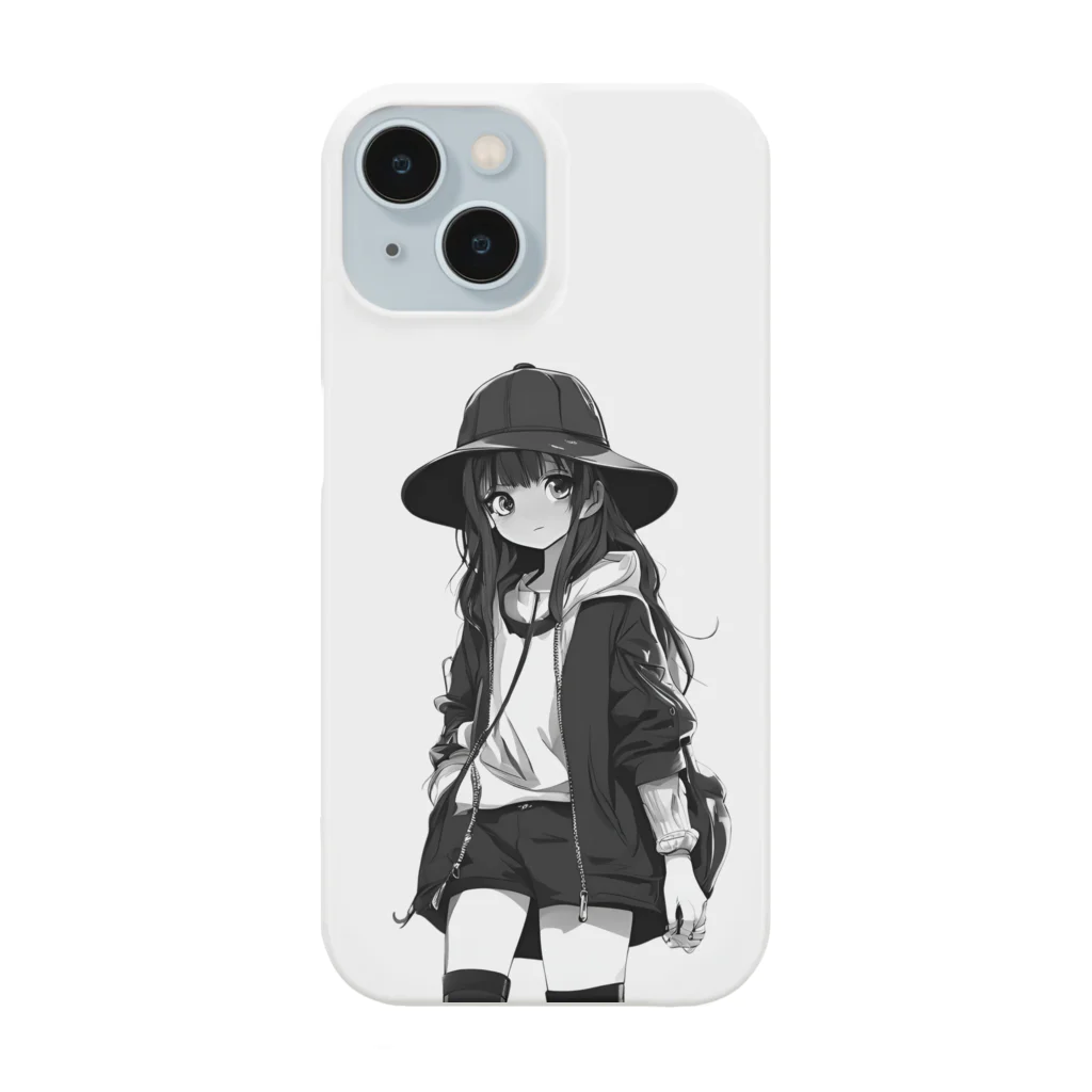 モノクロ美少女の悲しみ美少女モノクロ Smartphone Case