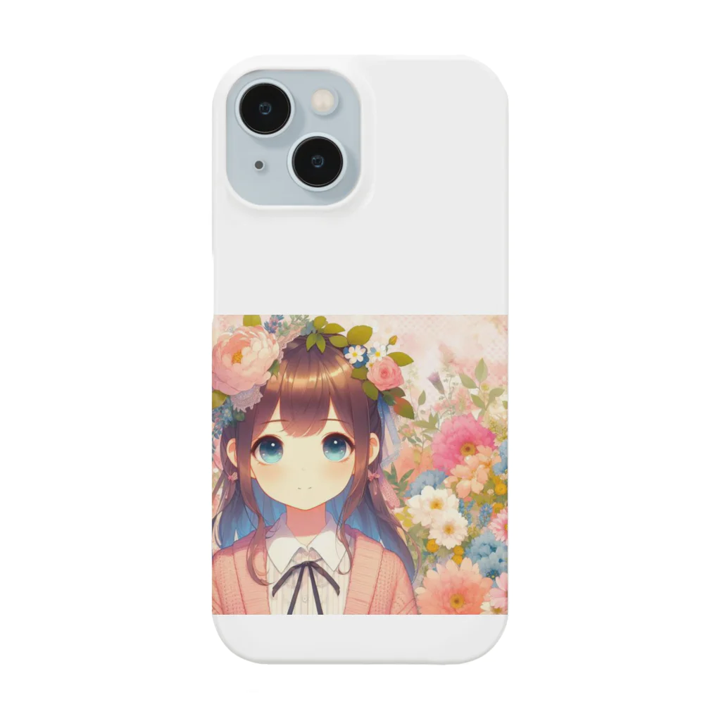 ピクセルパレットの可愛い女の子とお花10 スマホケース