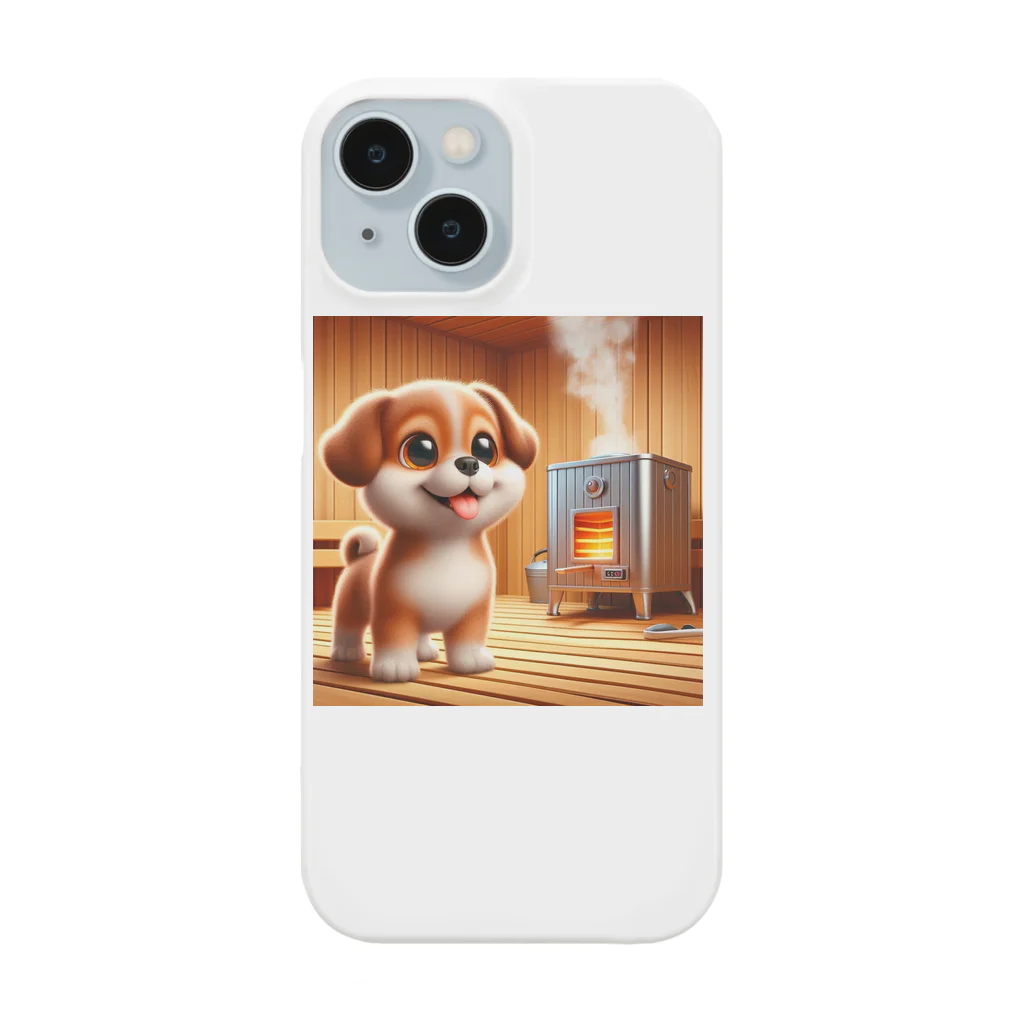 サウナーグッズショップの可愛い子犬がサウナでととのう Smartphone Case