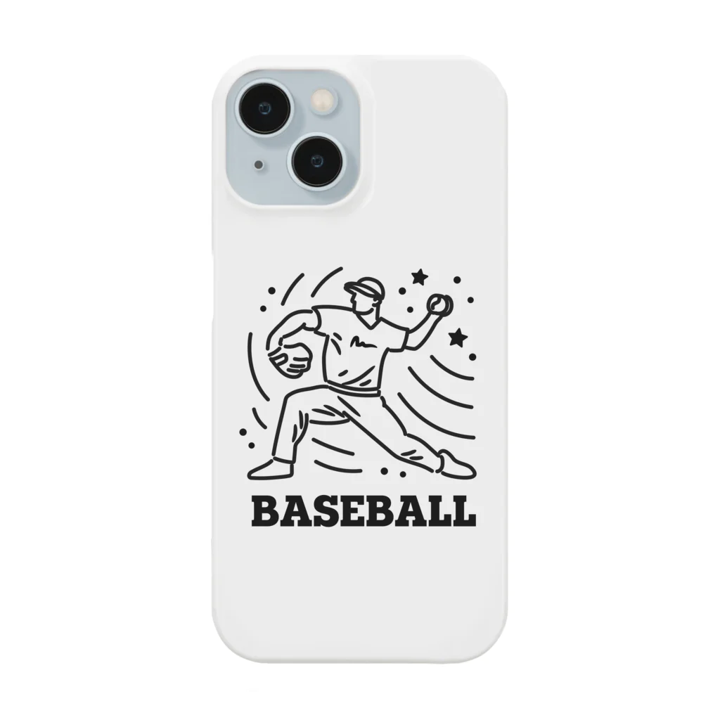 nndesignのBASEBALL LEFT PITCHER Smartphone Case