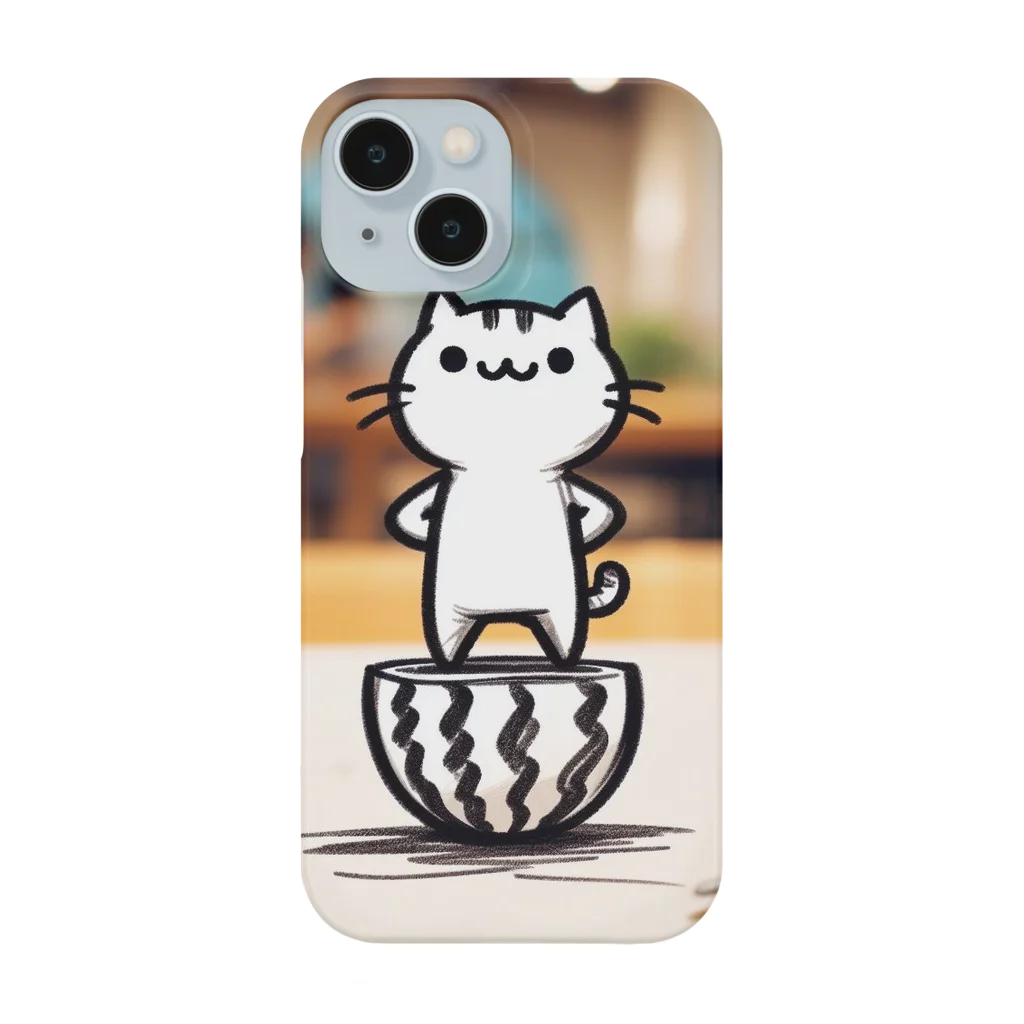 タマさくら商店街の🐈‍⬛手書きの世界から飛び出したネコ Smartphone Case