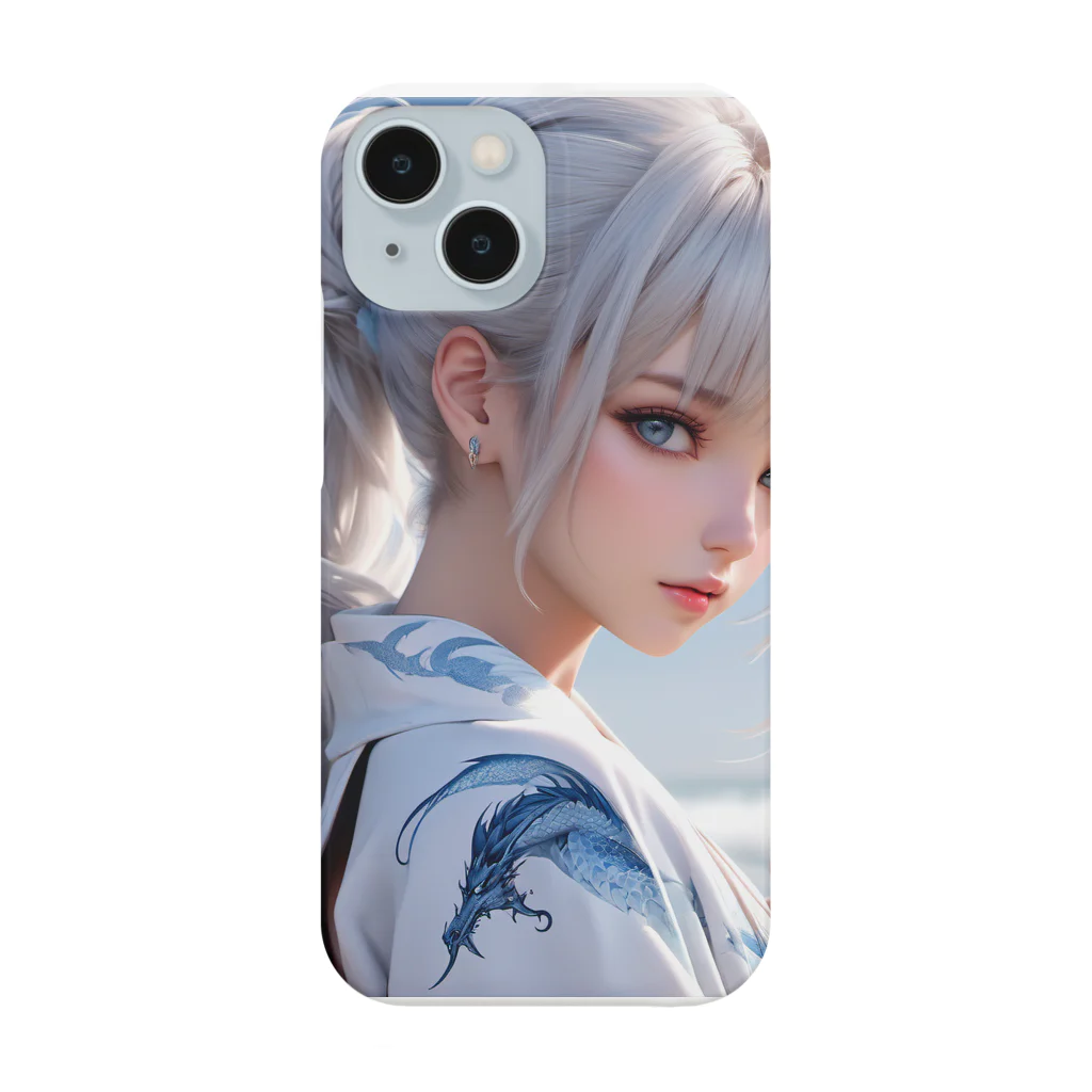 スカ次郎ショップの白髪和服美女シリーズ0001 Smartphone Case