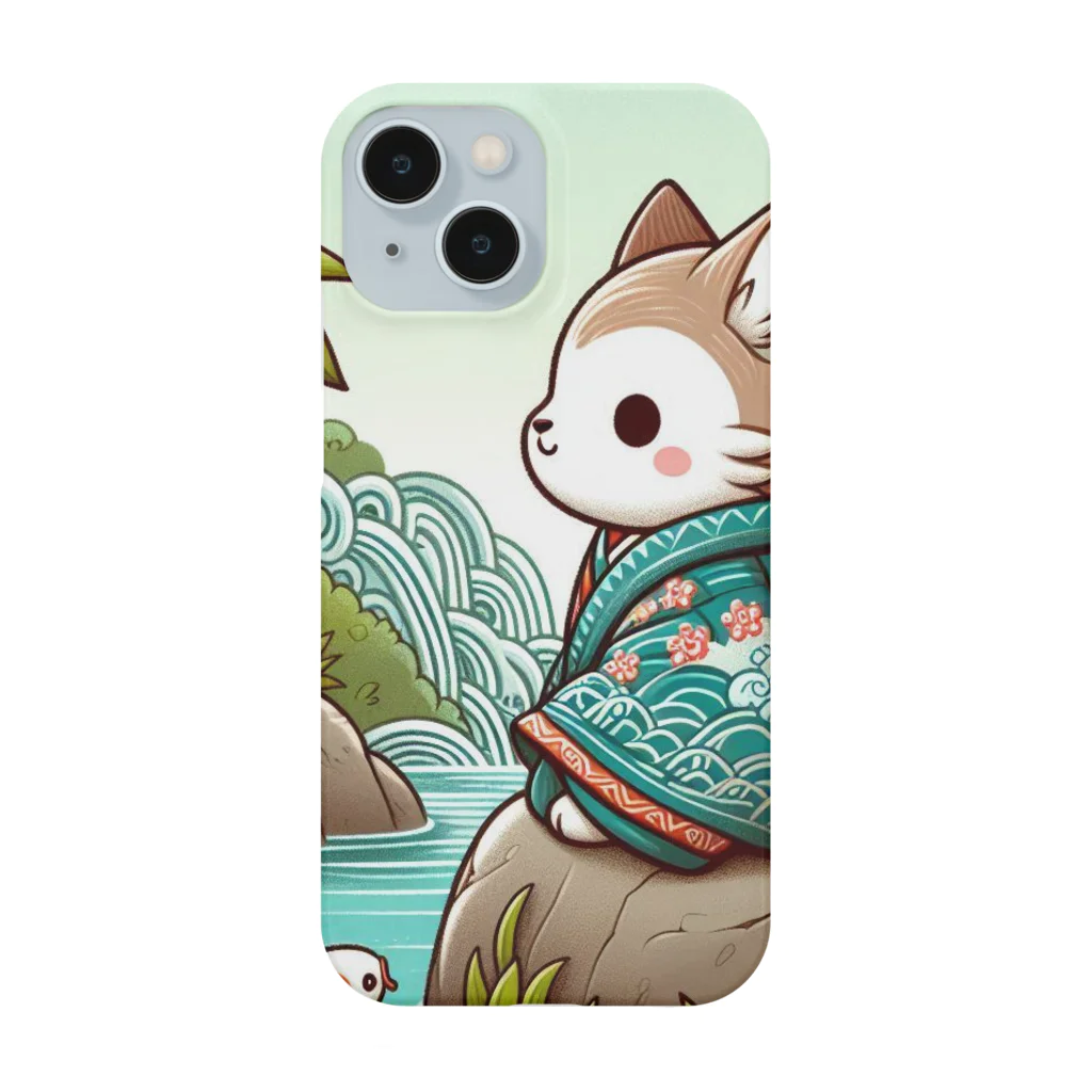 yu-chan3のほのぼの猫と鯉 Smartphone Case