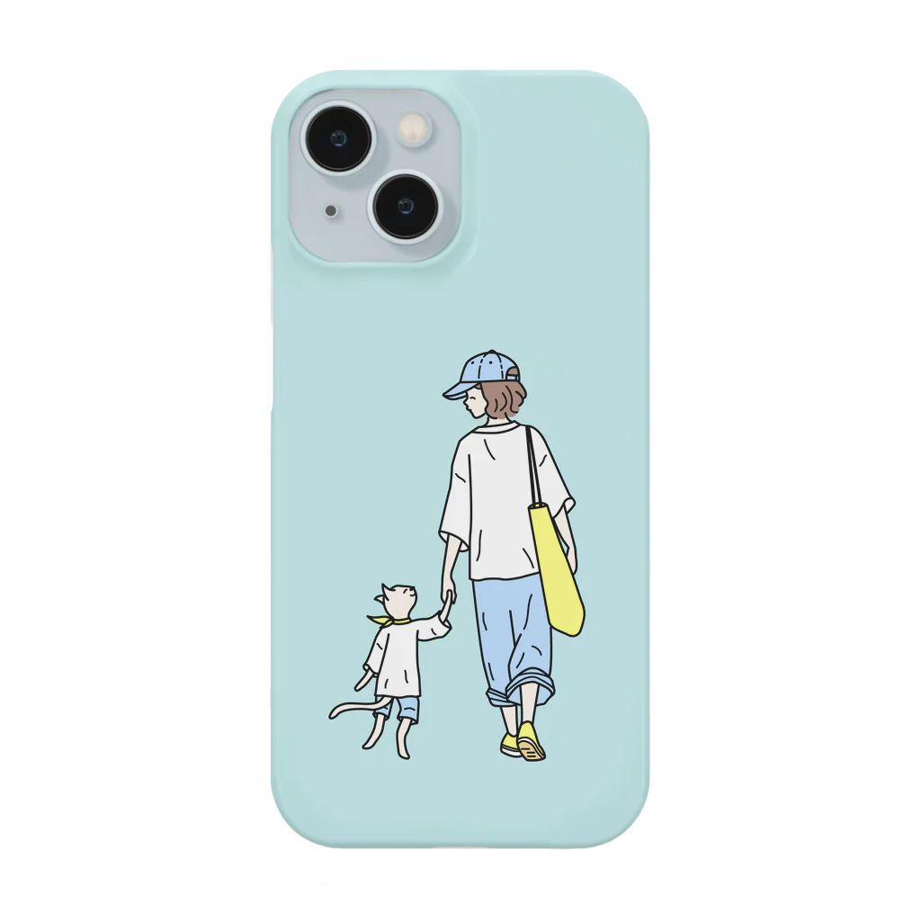 QROOVYの猫くんとお散歩（スマホケース） Smartphone Case