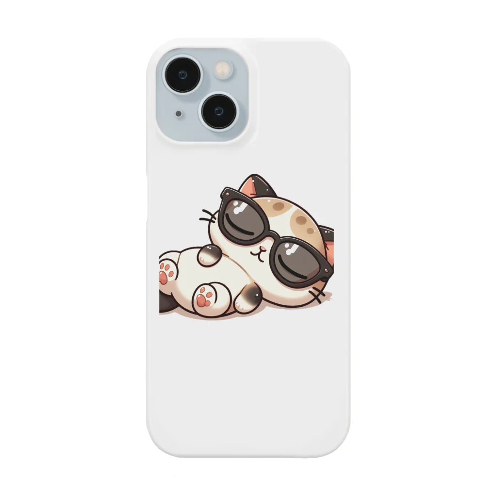 にゃむにゃむ（SUZURI店）の気持ちよくお昼寝中の猫 Smartphone Case