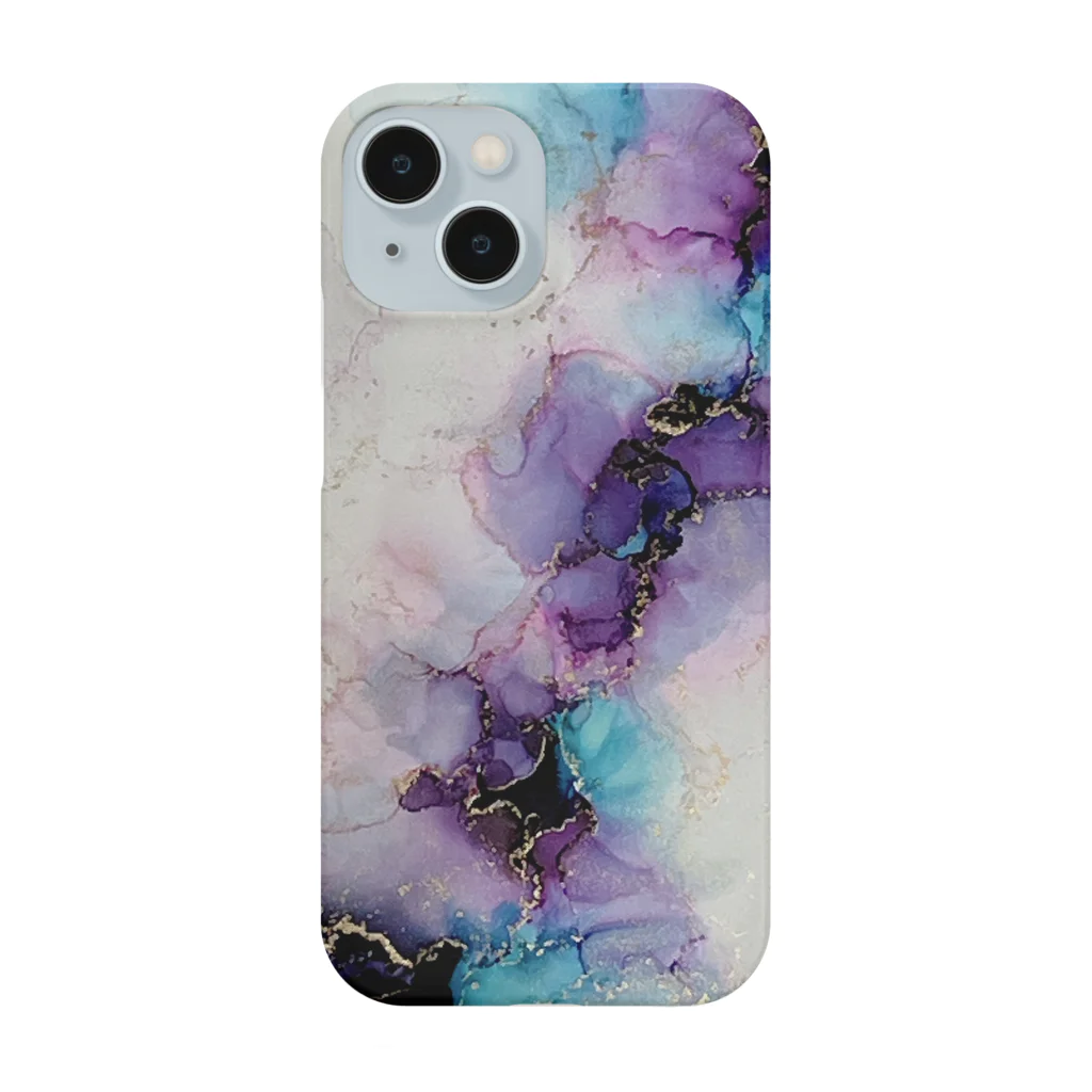 Ink-ArtのInk-Art 大理石風　紫 Smartphone Case