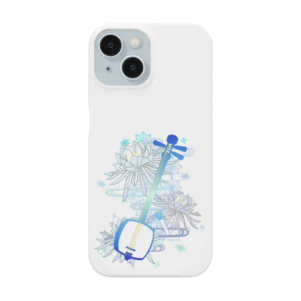 綾錦工房 りこりすの三味線 -雪月花-【月下美人】 Smartphone Case