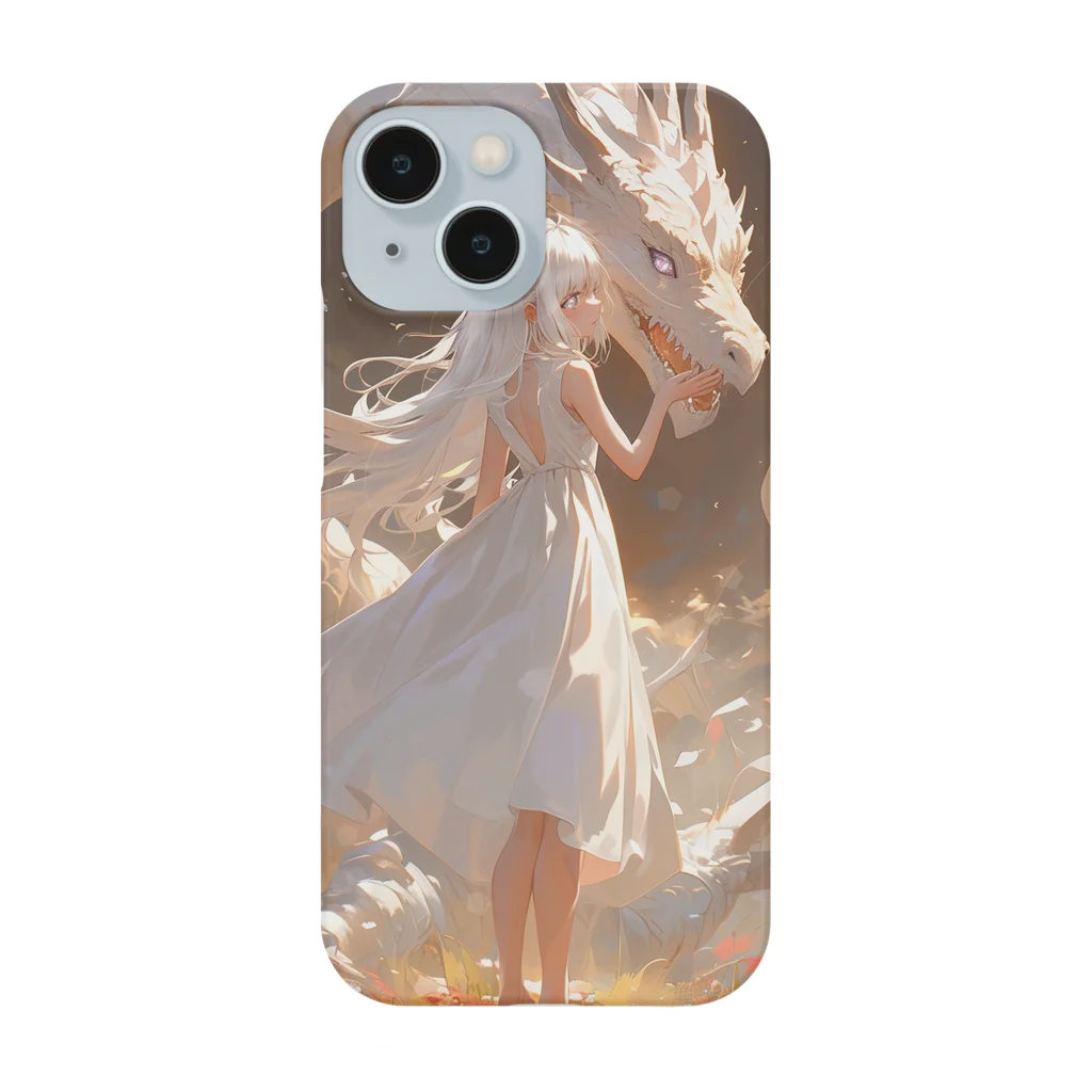 少女と神秘の出逢いの龍と少女の出逢い Smartphone Case