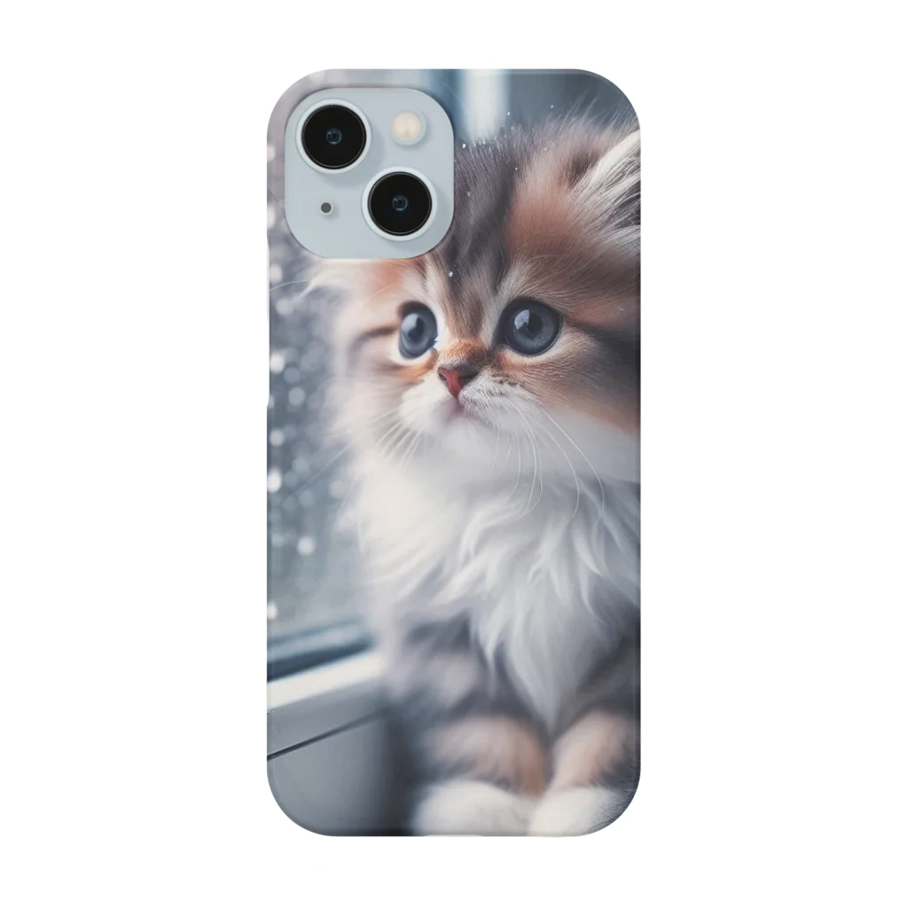 39キリリンの外を見ている子猫 Smartphone Case