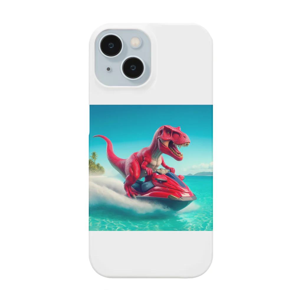 DINO-studioのジェットスキーを楽しむ赤ティラノ Smartphone Case