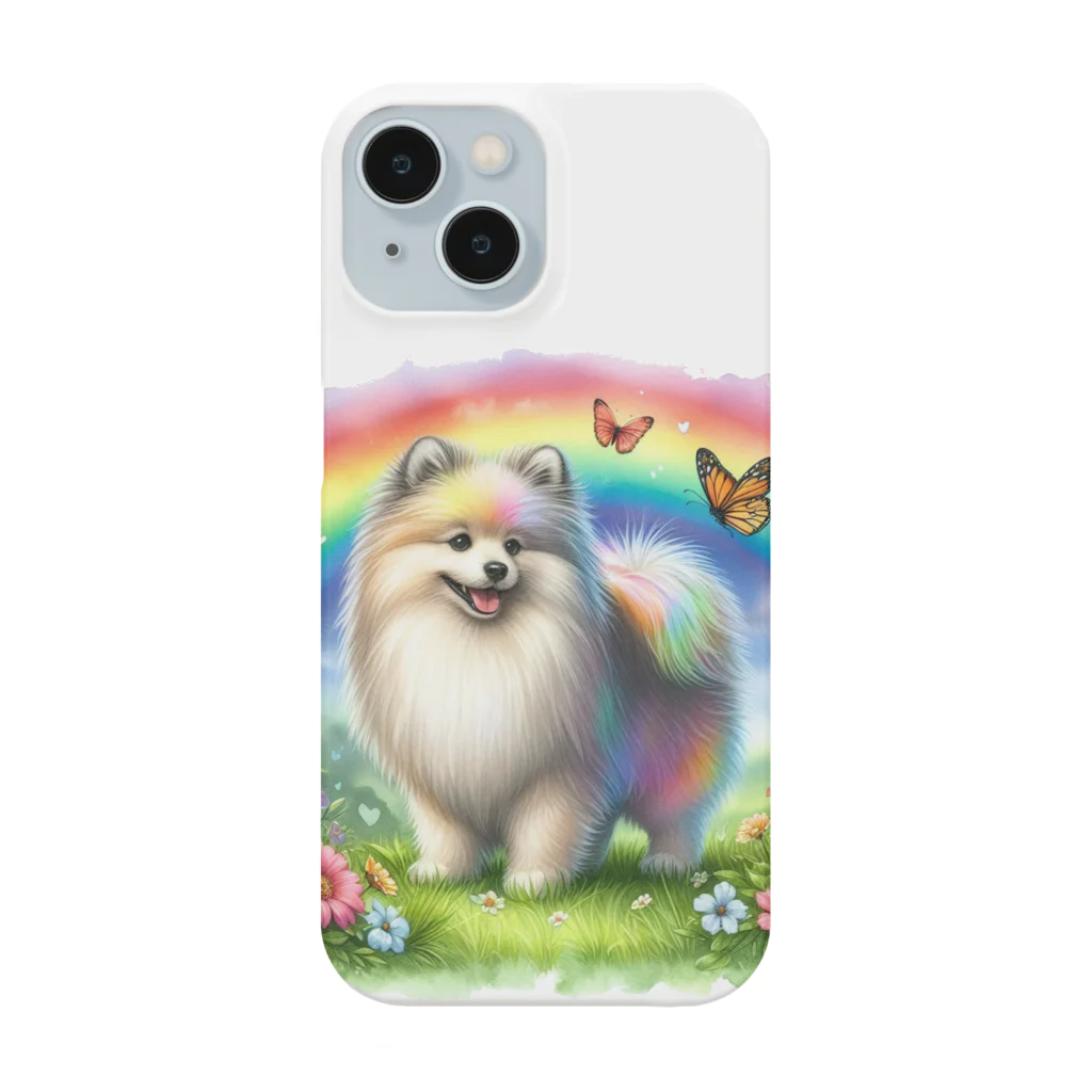 momonekokoの虹色の犬 Smartphone Case