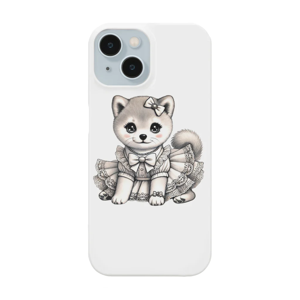 Snow-peaceのエレガントな子犬ドレス Smartphone Case