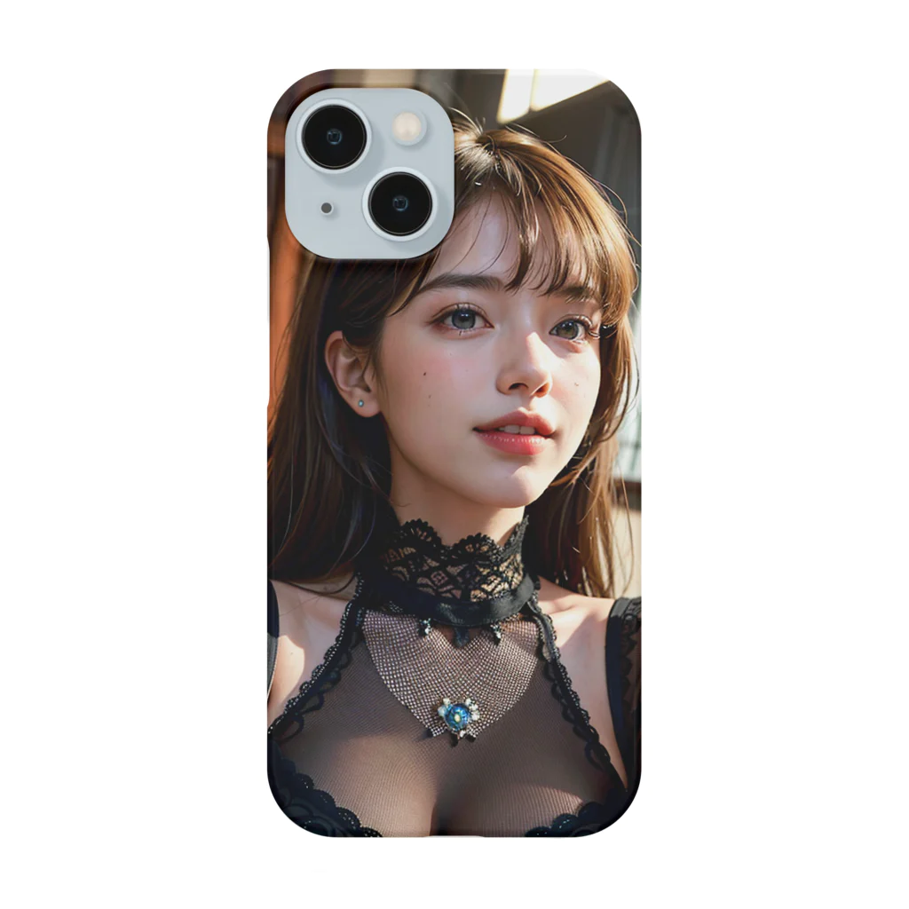 アタオカ1号のAI美少女(黒レース) Smartphone Case