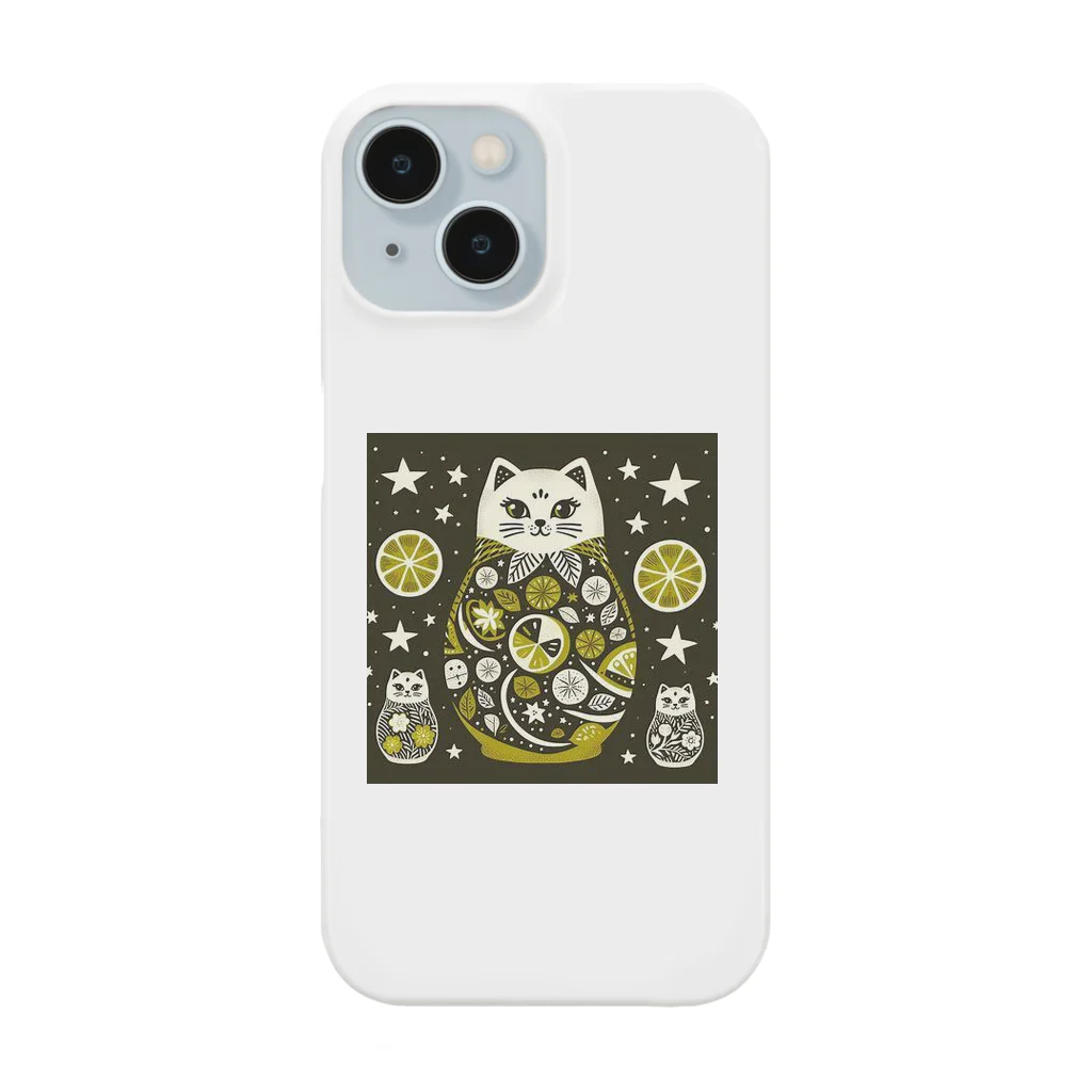 可愛い動物マトリョーシカの猫のマトリョーシカ（レモン） Smartphone Case