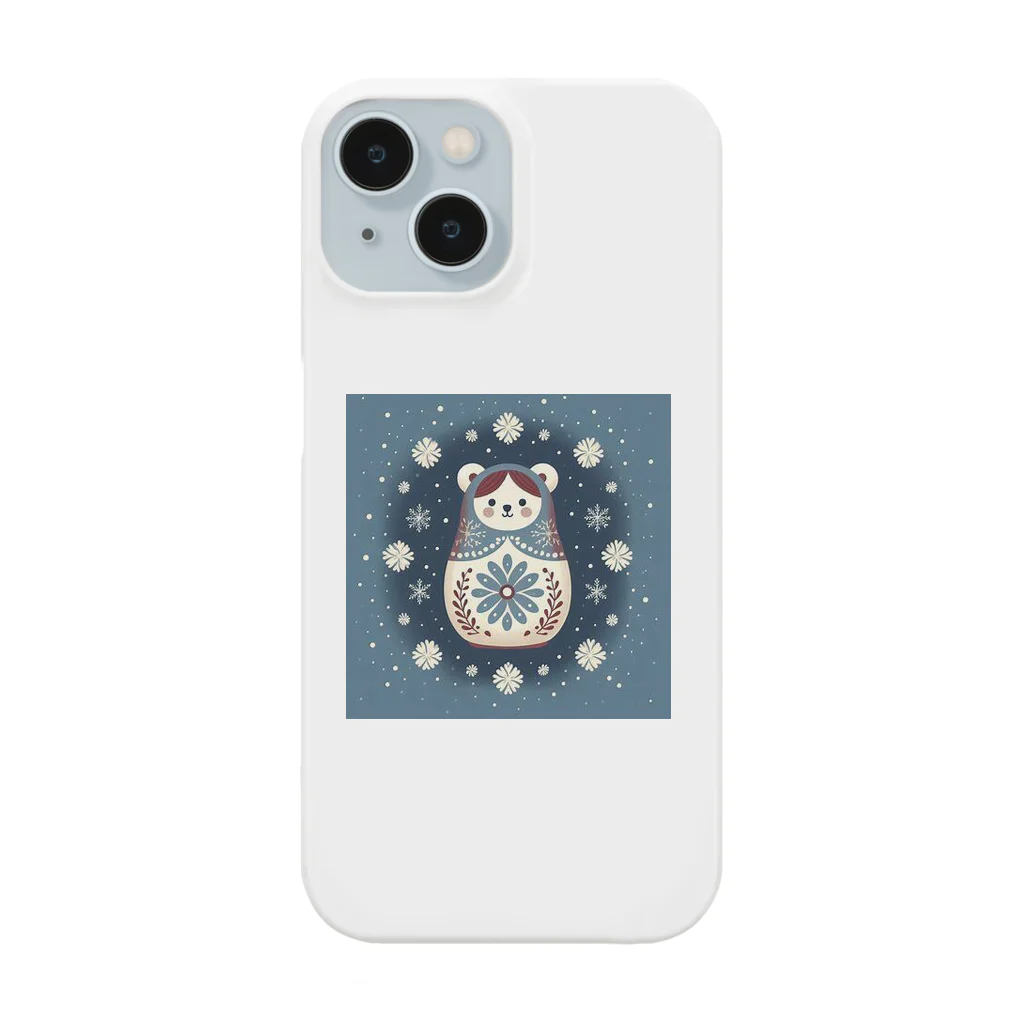 可愛い動物マトリョーシカのクマのマトリョーシカ（紺色） Smartphone Case