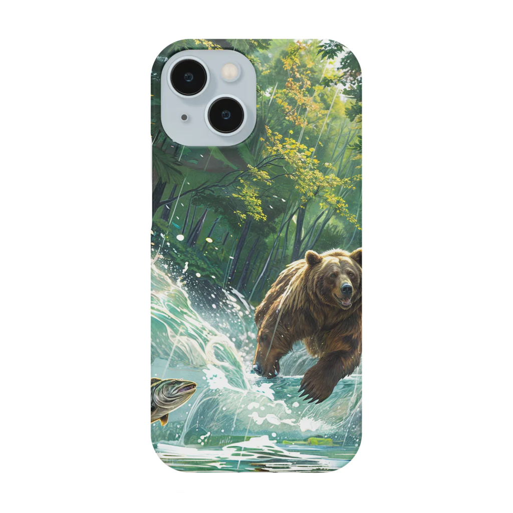 ドライバーの熊と鮭 Smartphone Case