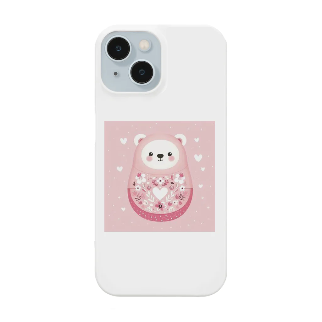 可愛い動物マトリョーシカのクマのマトリョーシカ（ピンク） Smartphone Case