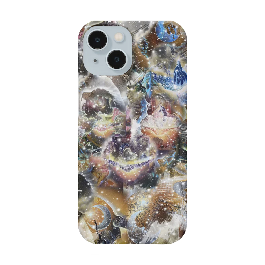 JUNGOonlyART 公式SHOPのオレンジカラーのピースデザイン Smartphone Case