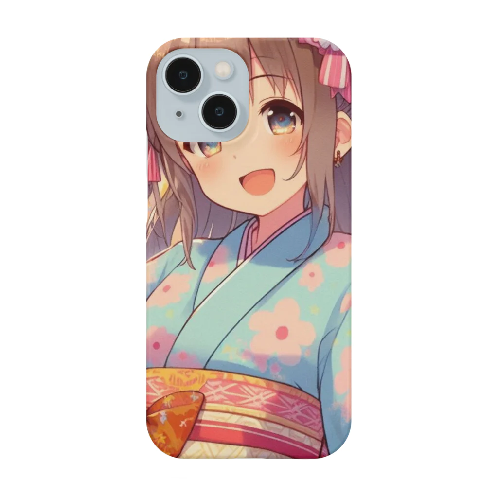 yukatagirlsの元気いっぱいの浴衣姿の女子高生 Smartphone Case