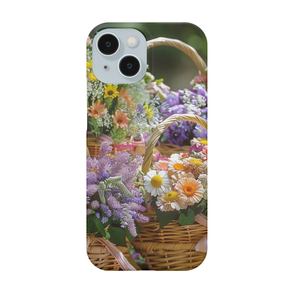 AQUAMETAVERSEの華やかな花が入った花かご　なでしこ1478 Smartphone Case