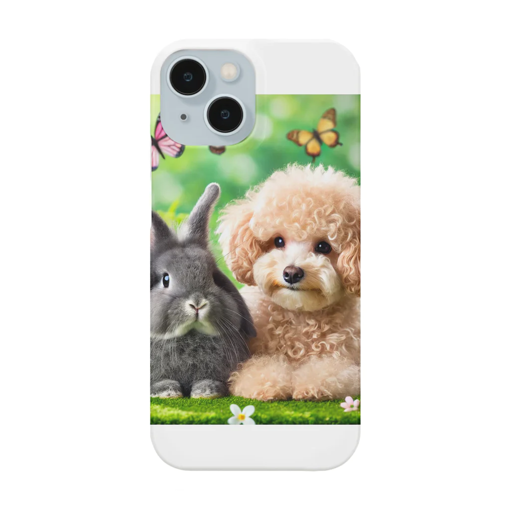 hachitaroのうさぎのネザーランドドワーフと犬のトイプードル Smartphone Case