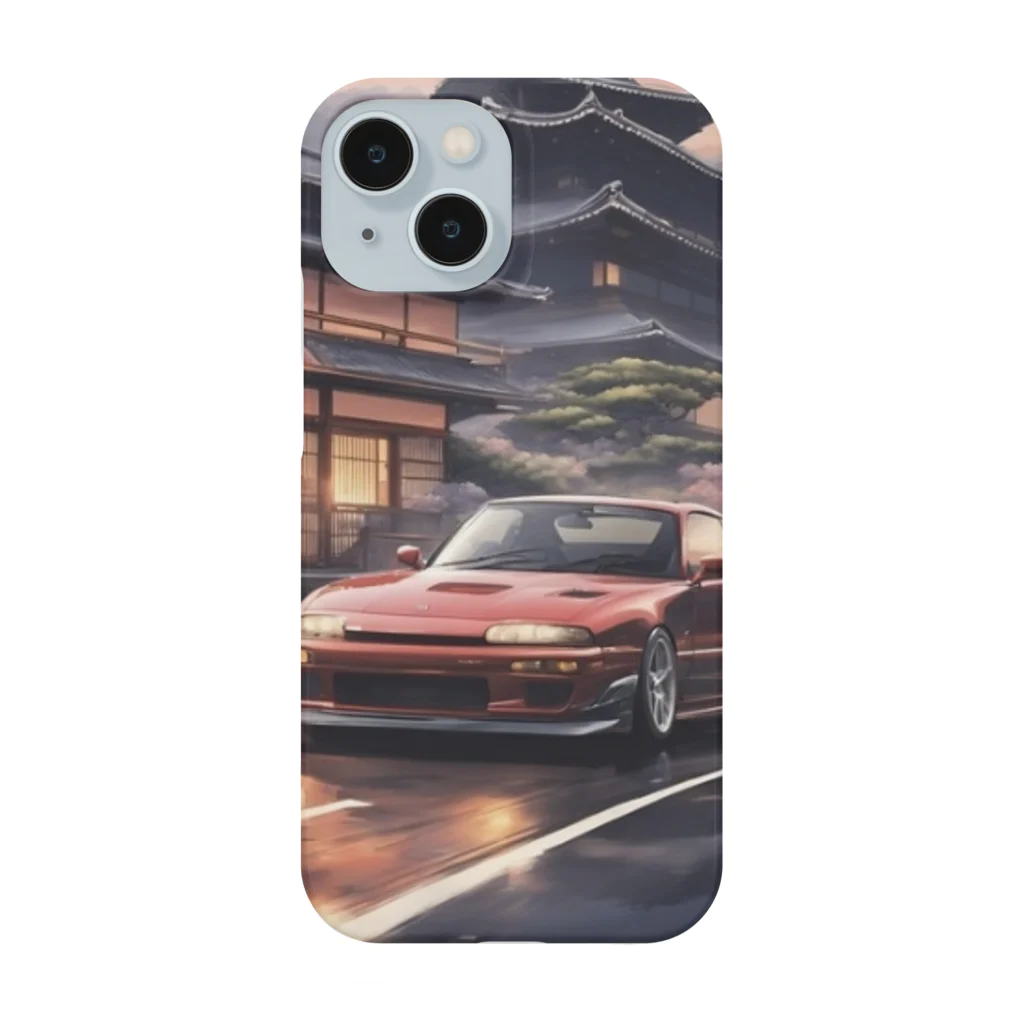 JapanCarStyleの赤いスポーツカーと日本の風景 Smartphone Case