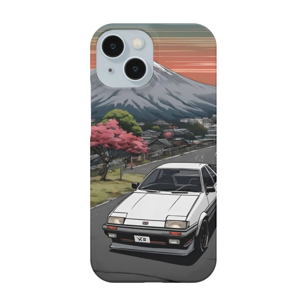 JapanCarStyleの白いスポーツカーと日本の風景2 Smartphone Case