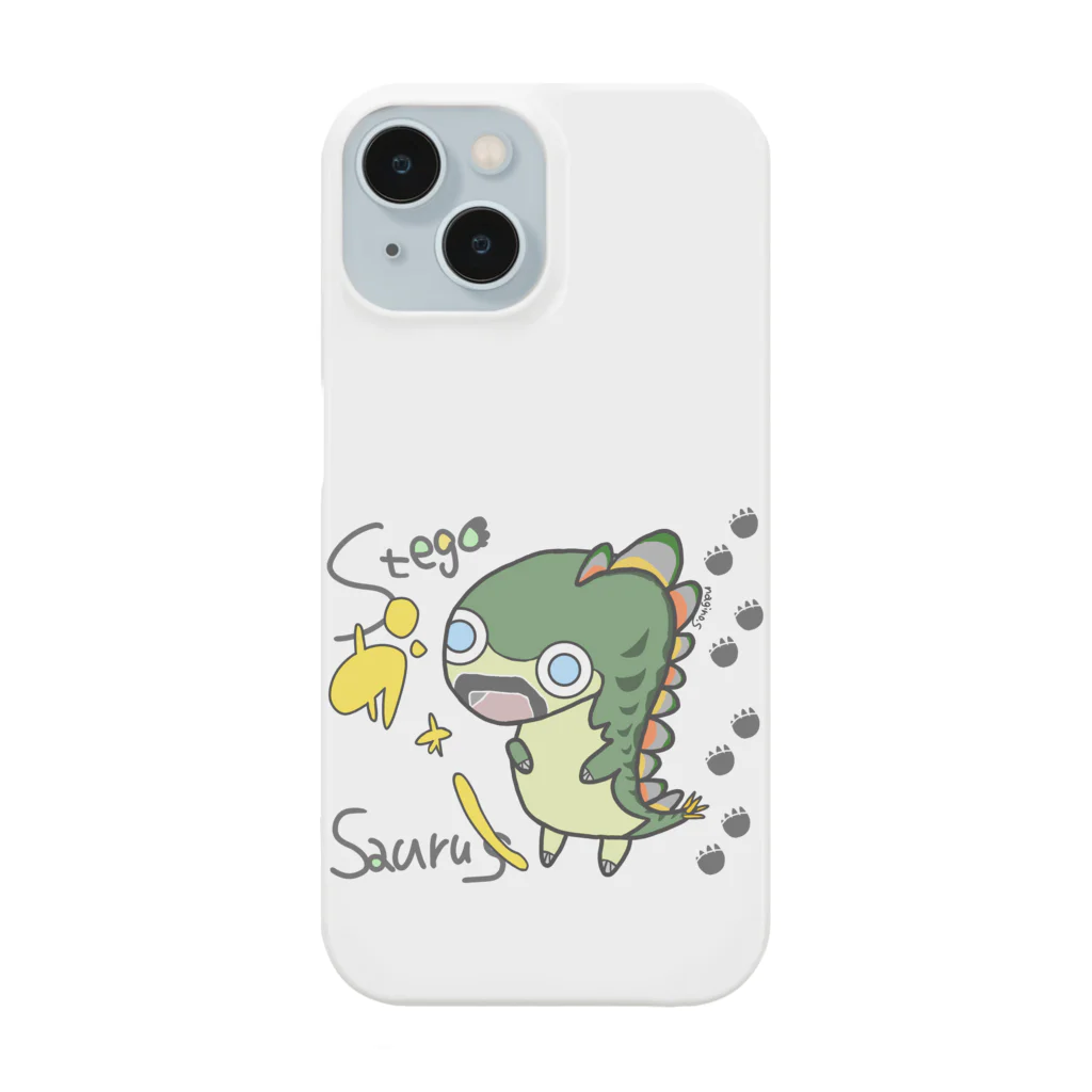 ＼(ナギノ)／動物図鑑イラストシリーズ増やしたい民のちびっこゆる恐竜ステゴザウルス Smartphone Case