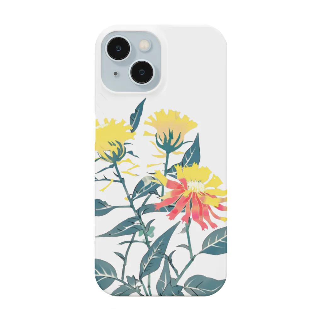 RetrowaveFlowerのRetrowaveFlower-ベニバナ- Smartphone Case