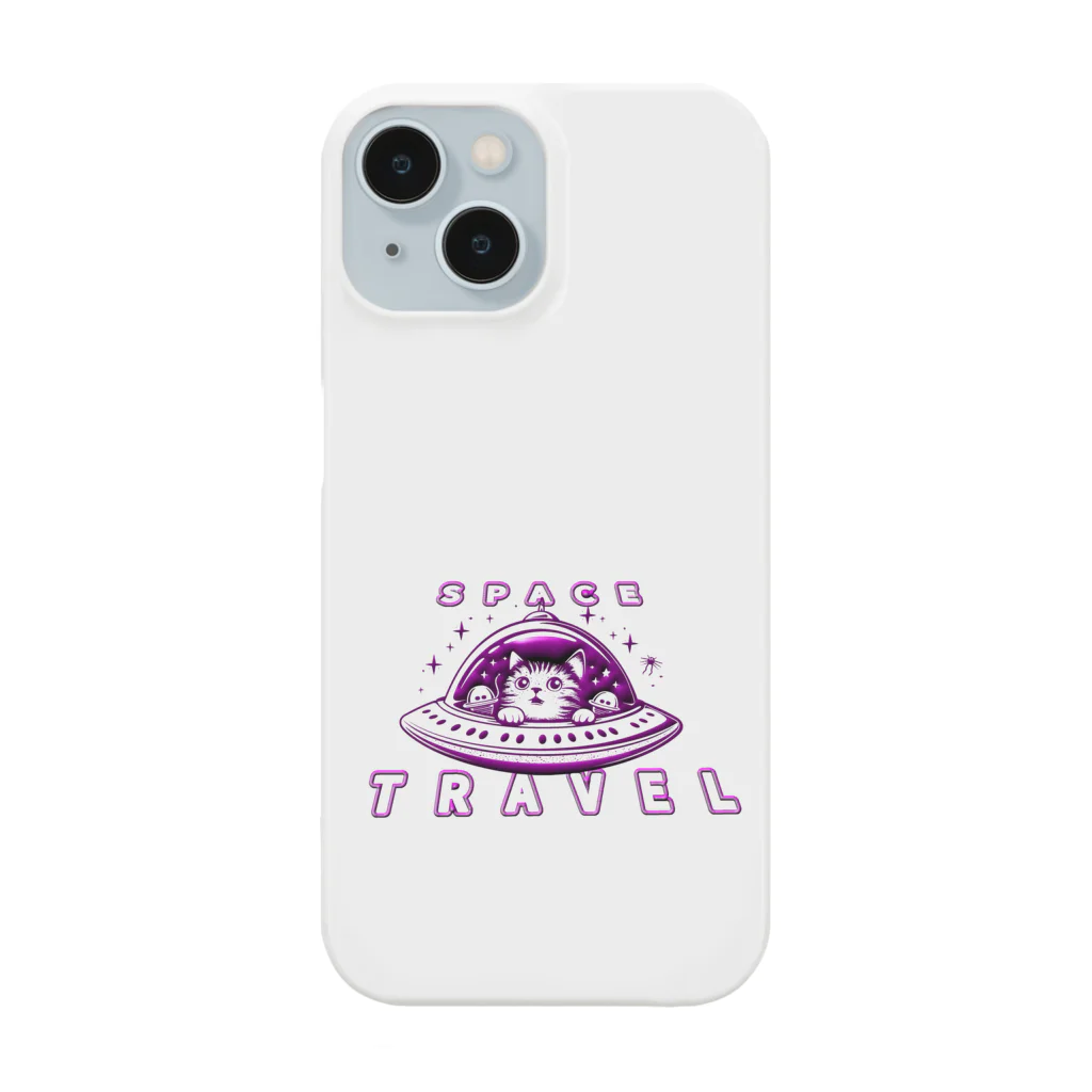 がーるずしょっぷのぷっくりニャンコの宇宙飛行💜🛸 Smartphone Case