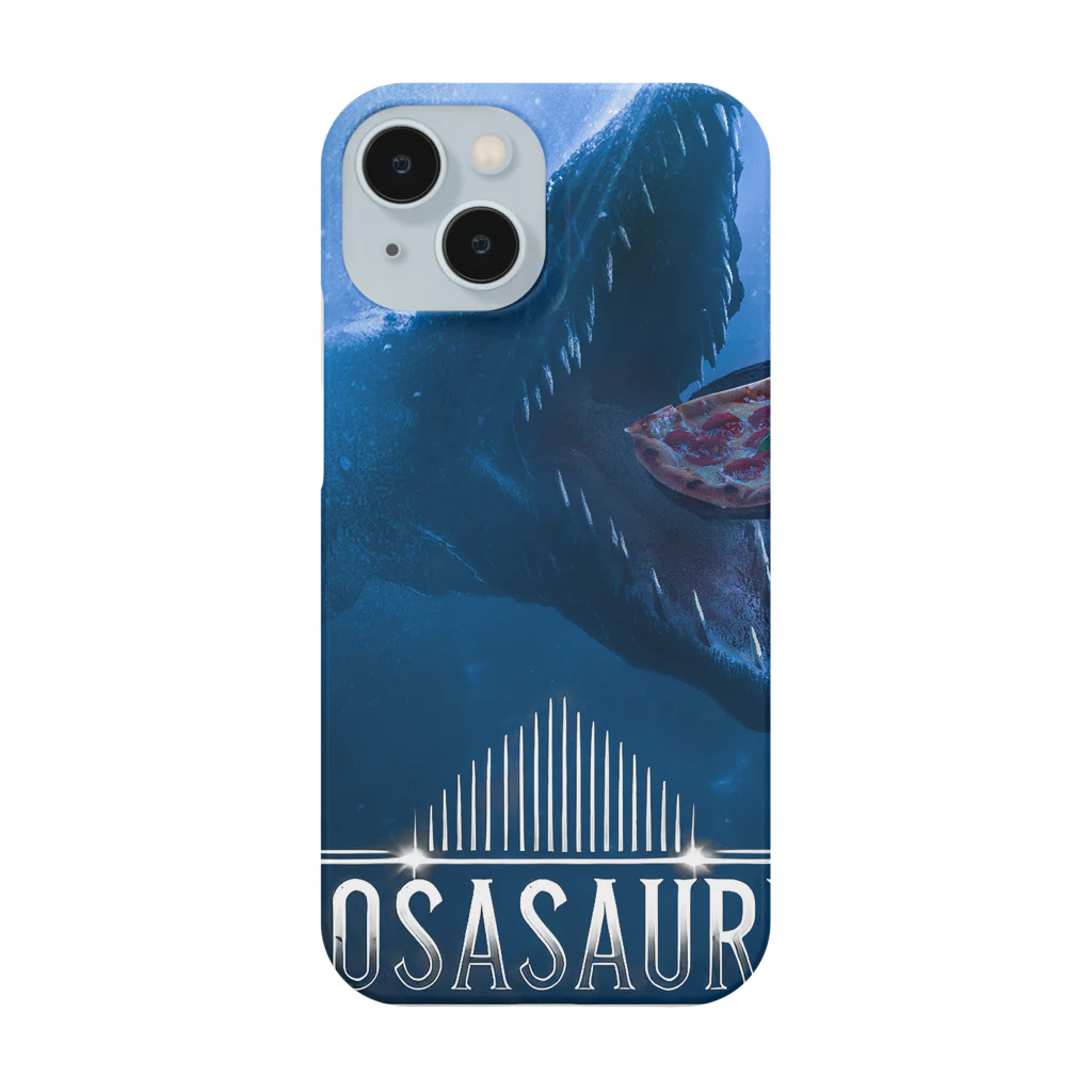 ディノラバ！！ 🦖　　　    　  　　 - DINO LOVER -のピザを追うモササウルス　ー Mosasaurus with Pizza - スマホケース