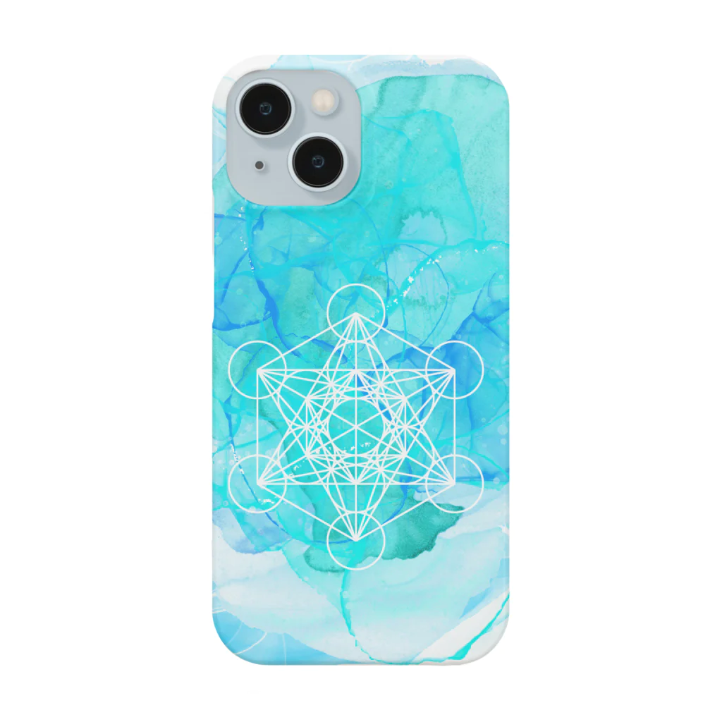 Metatron’s Cube Cosmosのメタトロンキューブ　アクアブルーのハーモニー Smartphone Case