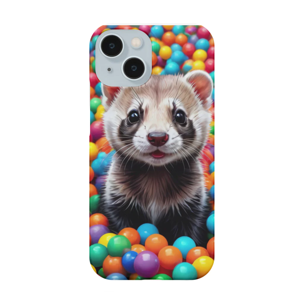 フェレットきなこのお店のカラフルボールで遊ぶフェレット Smartphone Case