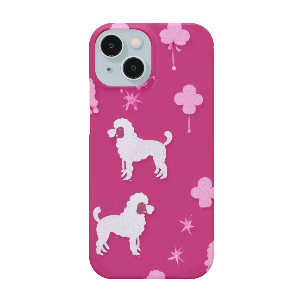 pink.pinkのpink.プードル総柄 Smartphone Case