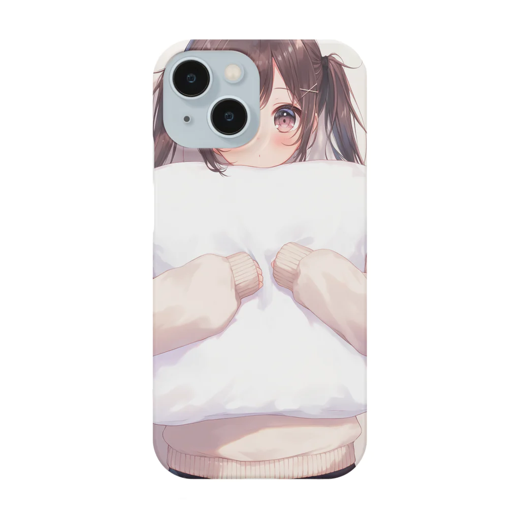 波にのるくまたんショップ62号店81番通りのクッションを持った女の子 Smartphone Case